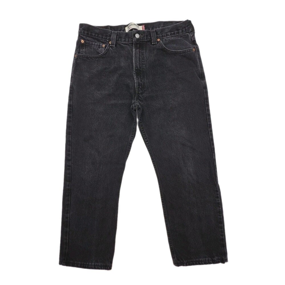 Levi's 505 Jeans Black Straight Regular Fit Men Sz 36 x 29 Cotton Classic Pant
